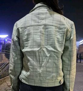 Stylish Checked Denim Jacket