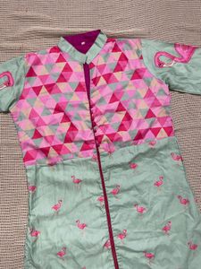 Flamingo Print Kurta