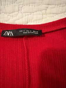Red V-Neck Dress