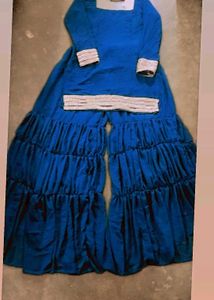 Blue Georgette Sharara Suit