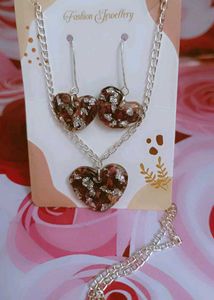 Heart Necklace & Earring Set