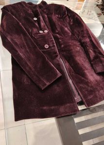 Miss forever Women Burgundy Velvet Coat