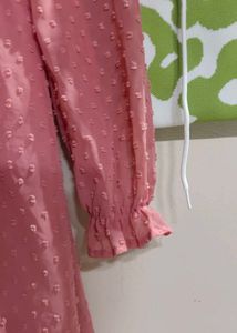 Chic Pink Long Sleeve Mini Dress