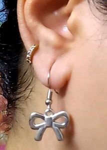 Handmade Silver Bow Earrings