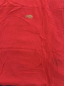 Red Embellished Saree