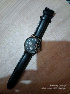 Black Leather Band Watch