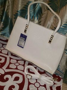 White Tote Bag with Strap