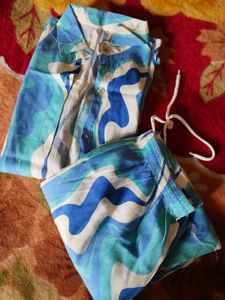 Blue Patterned Co-ord Set