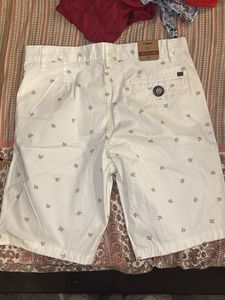 New White Printed Men's Shorts
