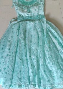Elegant Aqua Embellished Dress