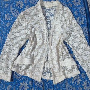 Lace Open Front Cardigan