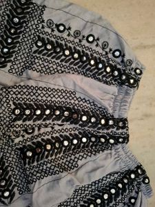 Blue Co-ord set with embroidery