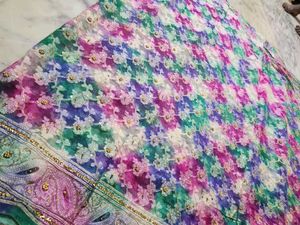 Vintage Floral Chiffon  Saree