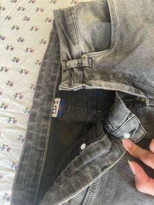 Black Grey Denim Jeans