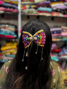 Ethnic Hair Bow Clip