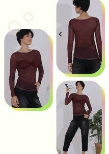 Sheer Burgundy Long Sleeve Top