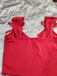 Red Ribbon Bow Tank Top