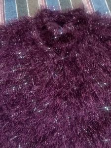 Plum Fuzzy Knit Sweater
