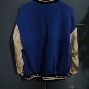 💙🤍Blue Embroidered Varsity Jacket