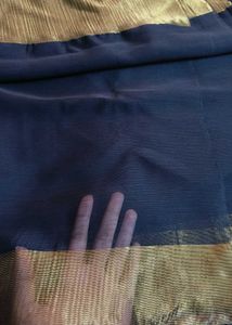 Black/Gold Colour Net Saree