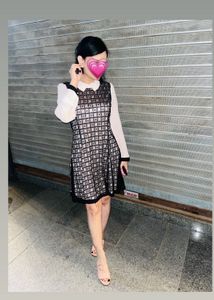Korean Chic Black Lace Dress