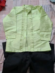 Light Green Party Wear Trousers And Shirt