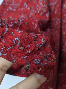 Red Paisley Off-Shoulder Top