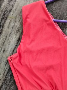 Sleeveless Coral Pink Formal Dress