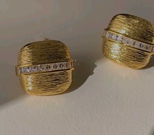 CZ Textured stud earrings Anti Tarnish