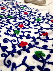 Pure Cotton White Embroidered Kurta