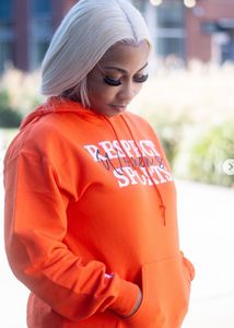 Orange  Hoodie And Cardigan