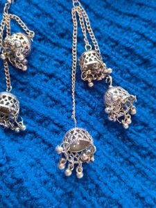 Silver Jhumka Earrings