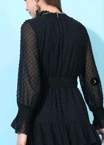 Elegant Black Polka Dot Dress