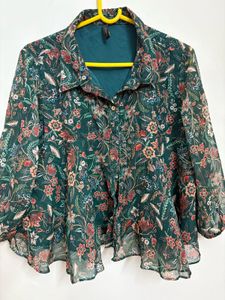 Myntra Floral Sheer Blouse Top