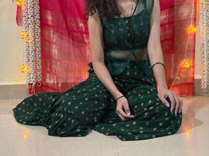 INDYA Sharara Emerald Green Co-ord Set