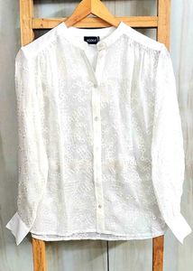 Elegant White Embroidered shirt Size-42-44
