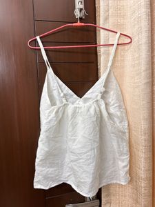 BOHO SLEEVELESS WHITE CROP TOP✨