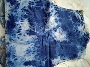 t-shirt with denim jacket.