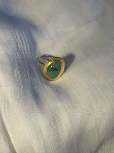 Emerald Stone Gold Plated Ring