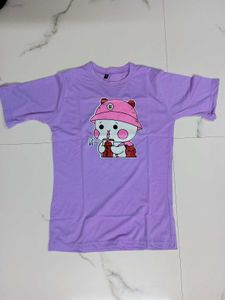Cute Printed Women's T-Shirt (Lavender)