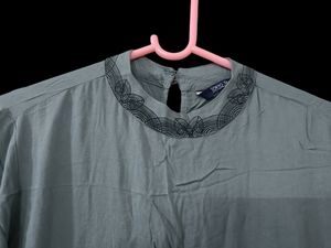 Tokyo Talkies Grey Bird Print Gown Dress