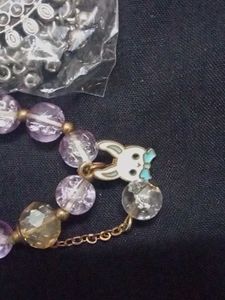 Free Bracelet With Silver Jhumka Earrings
