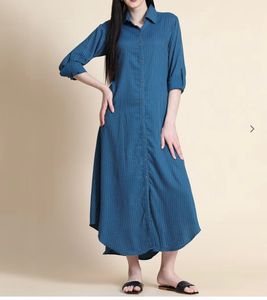 Striped Button-Down Shirt Dress