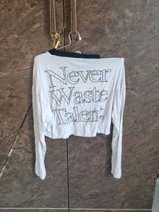 White Long Sleeve Crop Top
