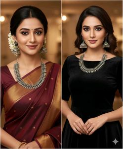 Oxidized Silver Necklace Set