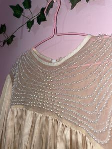 Elegant Beige Embellished Top