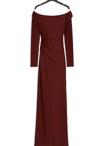 Long Slit Cherry Red Dress