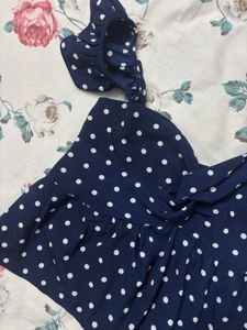 Blue Polkadot  Top