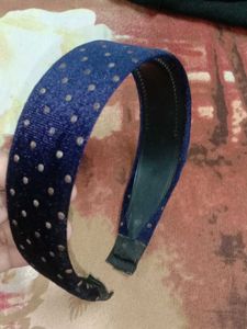 Navy Polka Dot Headband