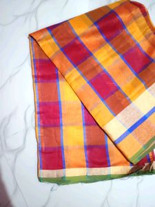 Set of Two Plaid Saris